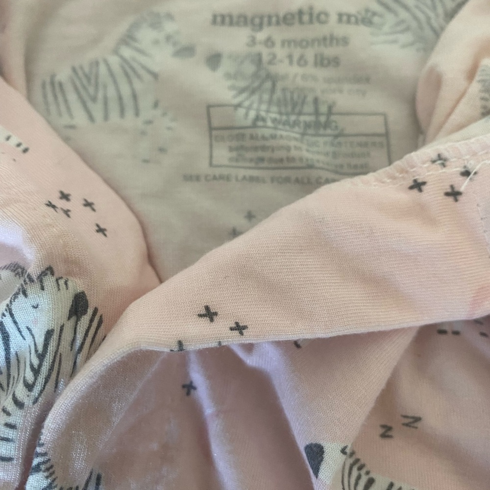 Magnetic Me Pink Little One Zebra Modal Footie 3-6 months - Picture 2 of 8